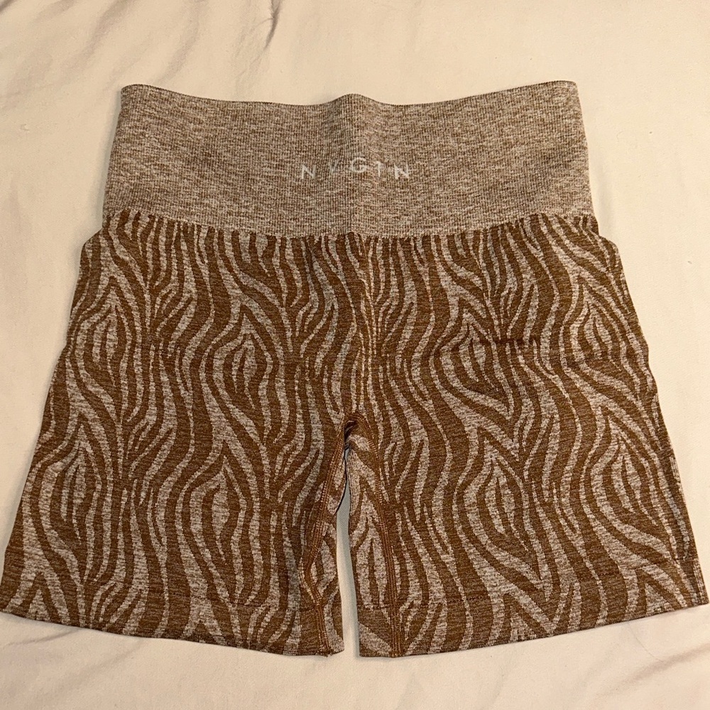 NVGTN Brown Zebra Print Shorts